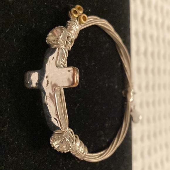 Guitar String Cross Bracelet with Guitar Charm - Picture 3 of 11